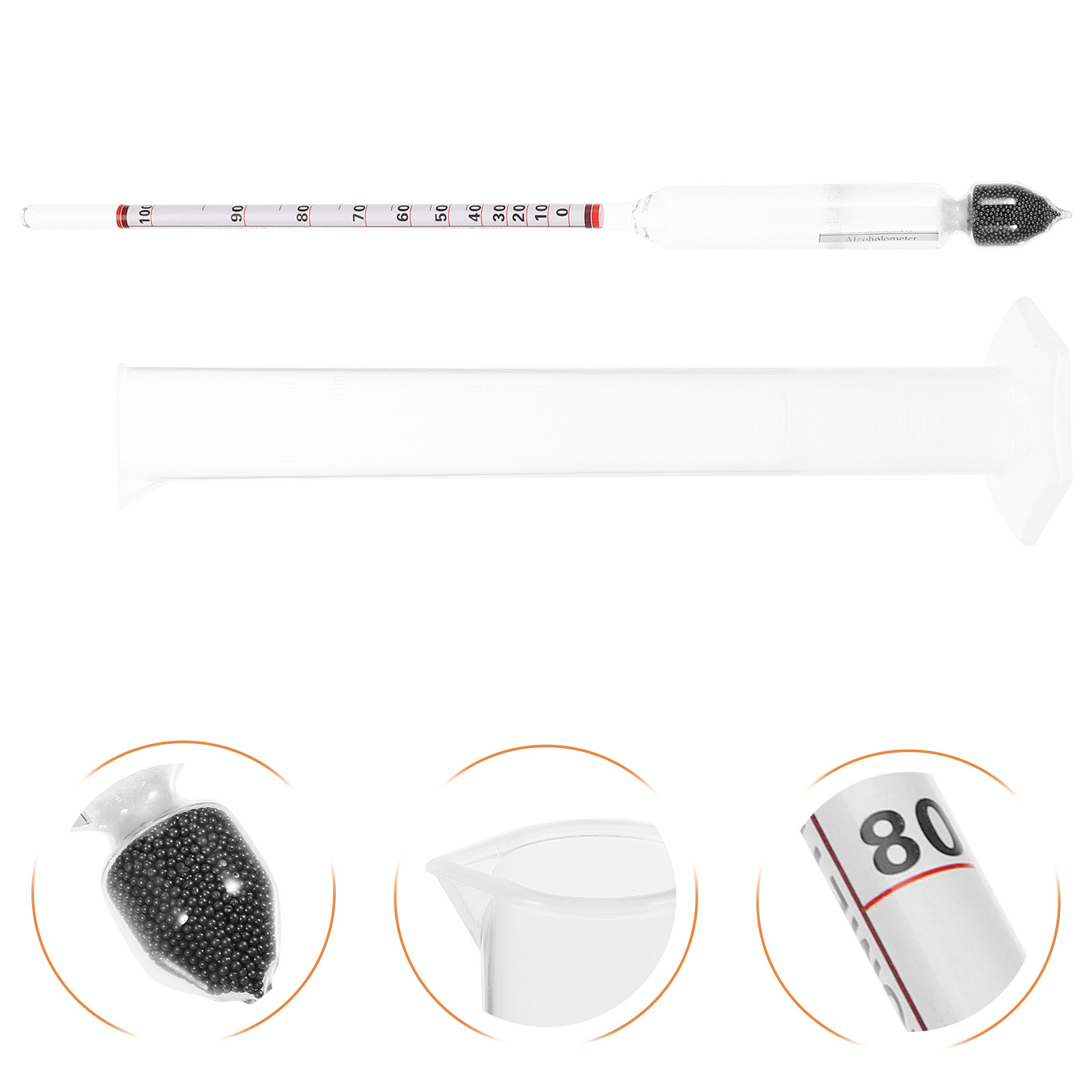 Wine Beer And Cider - 1Set Sturdy Plastic Hydrometer and Cylinder