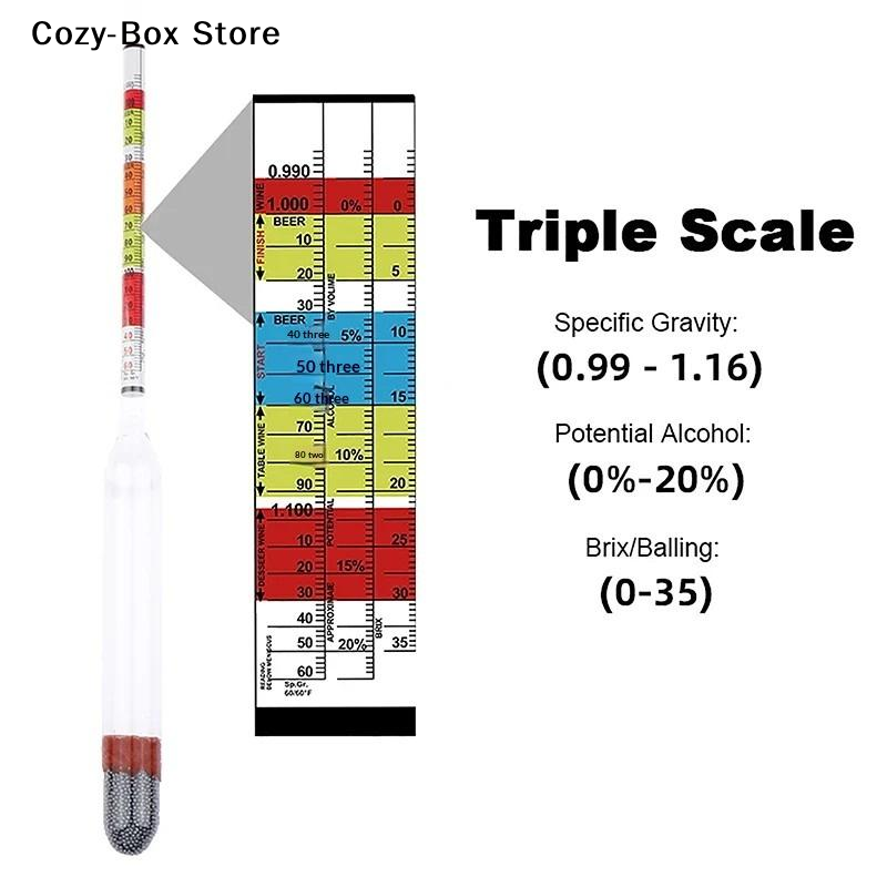 Wine Beer And Cider - [ZY]1Pcs 3 Scale Hydrometer For Wine