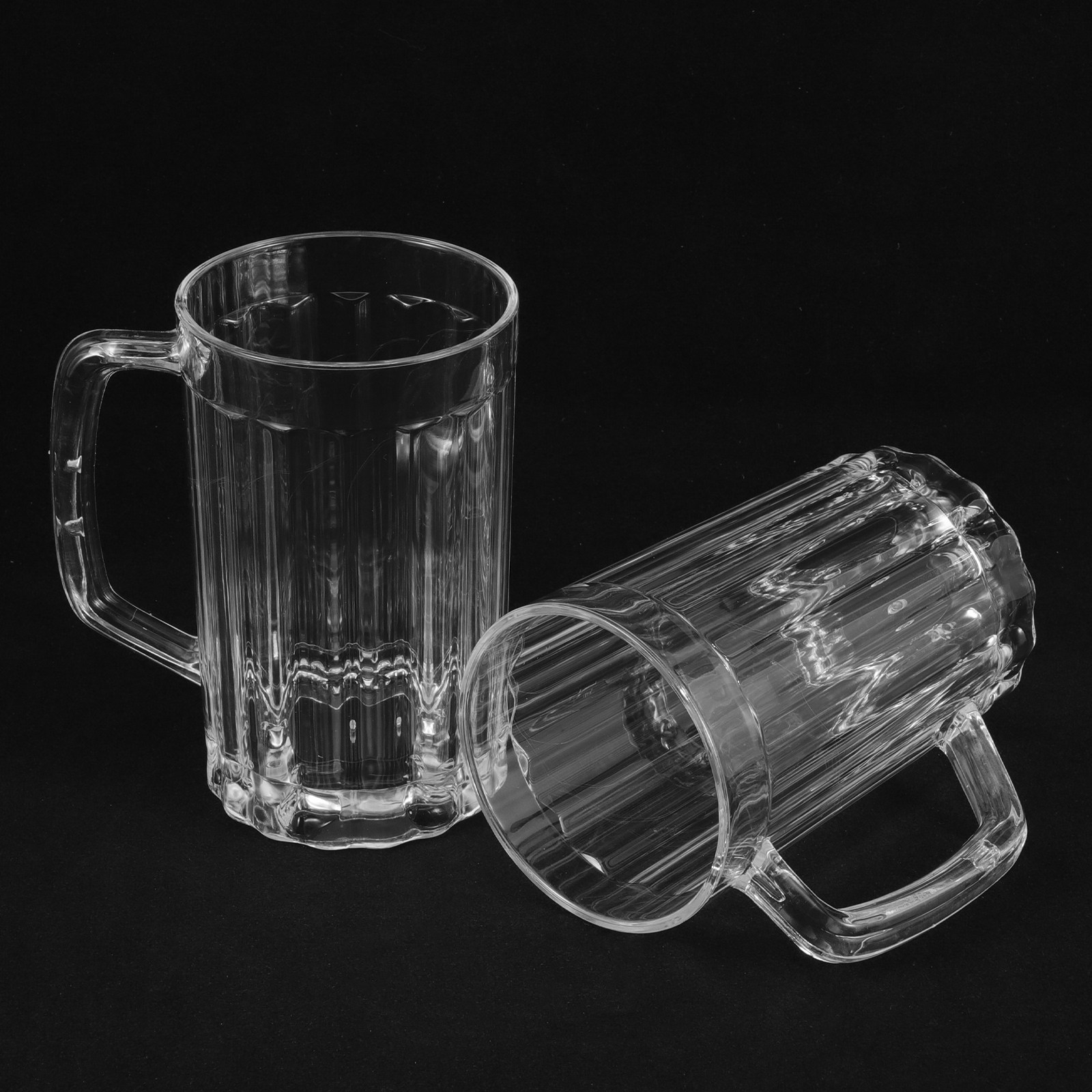 Beer Mug Handled - 2Pcs 500Ml High-Quality Plastic Beer Mug