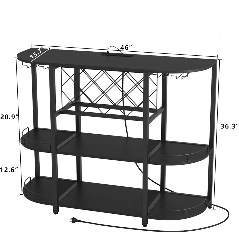 Black 3-Tier Coffee Table with - огляд і ціна Wine & Beer Shop
