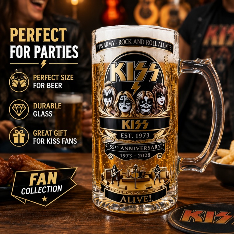 55th Anniversary KISS Rock Ban - огляд і ціна Beer Mug Handled