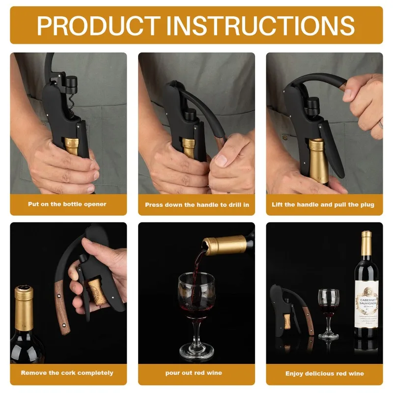 Gooseneck Wine Opener-Manual L - огляд і ціна Cork Screw Lever