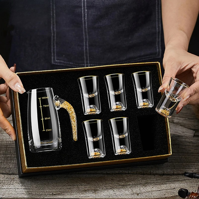 2/7pcs Crystal Glass Short Cup - огляд і ціна Wine Vodka Beer