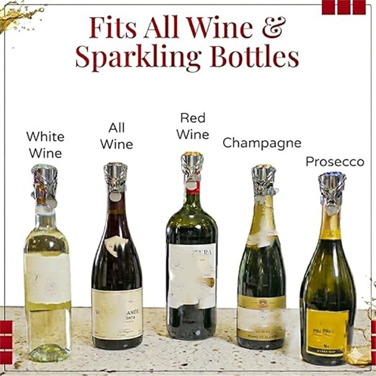 (A02R] 2Pcs Wine Stopper & Cha - огляд і ціна Wine & Beer Shop