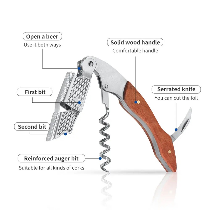 Stainless Steel and Wood 1pc S - огляд і ціна Cork Screw Lever
