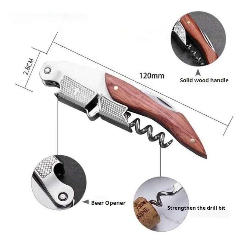 Stainless Steel and Wood 1pc S - огляд і ціна Cork Screw Lever